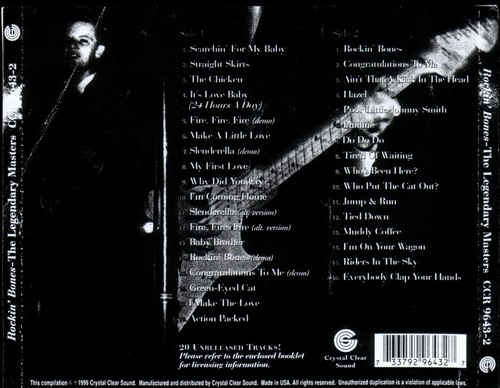 Ronnie Dawson, Rockin Bones, back CD cover